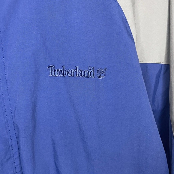 Timberland Mens Weather Gear Long Sleeve Jacket Blue Size S Hooded Rain Gear - Picture 2 of 12